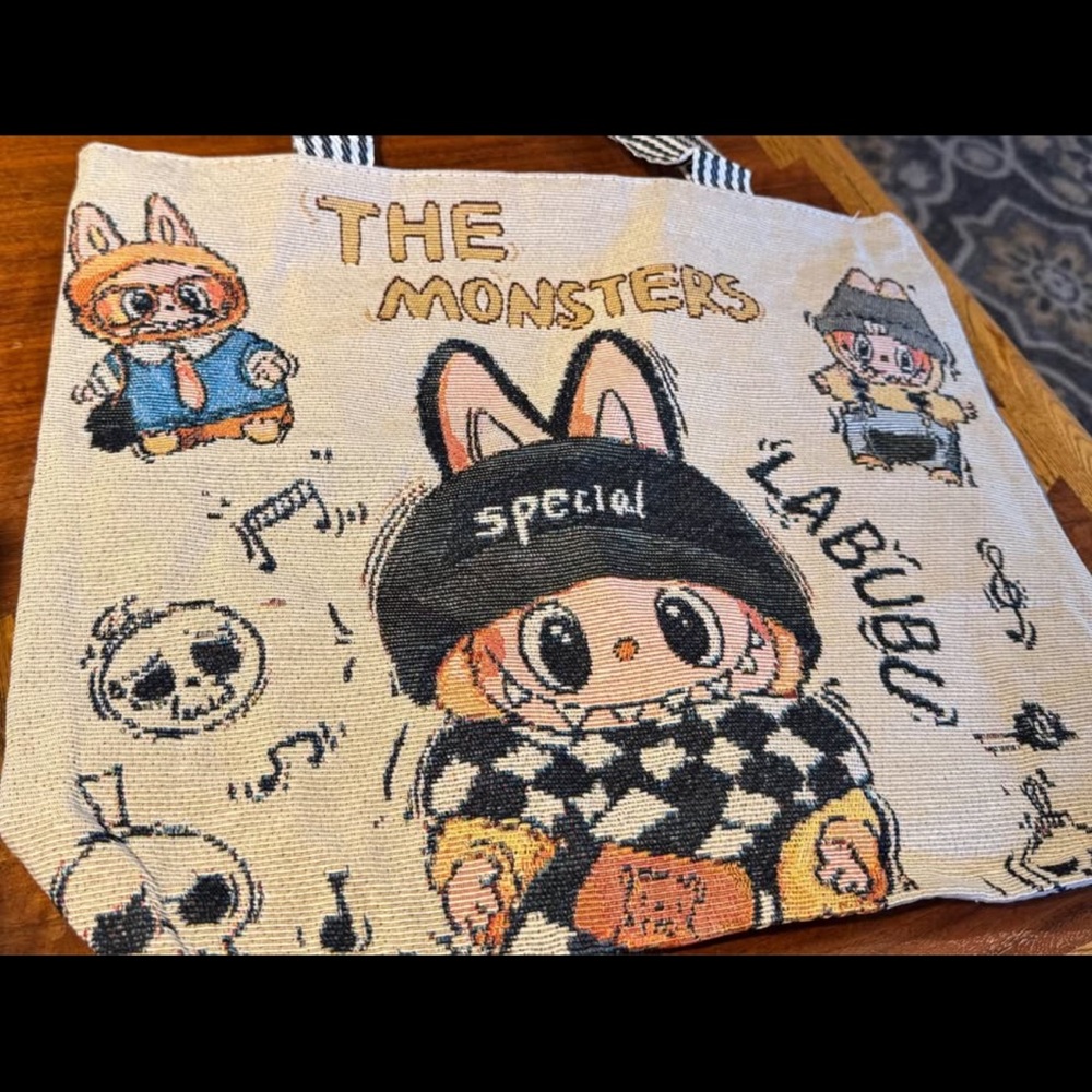 The Monsters Tote Bag - Cream and Black